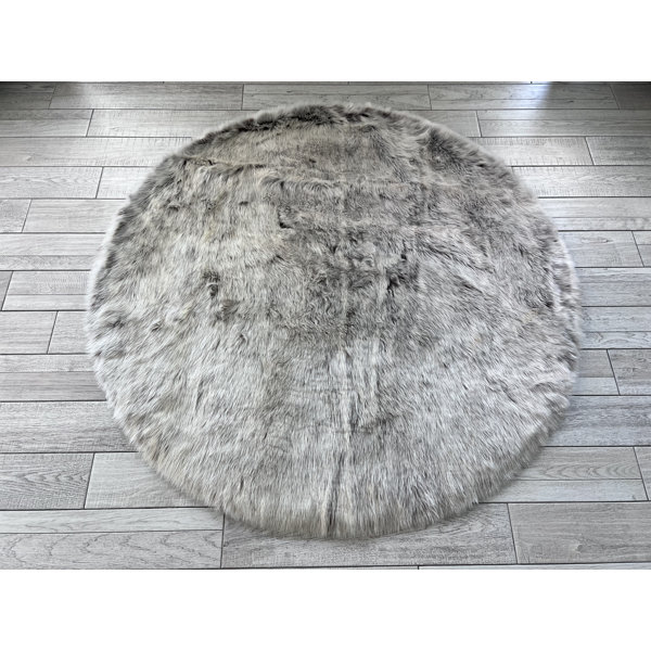 Everly Quinn Mar Vista Machine Woven Faux Sheepskin Gray Rug Wayfair